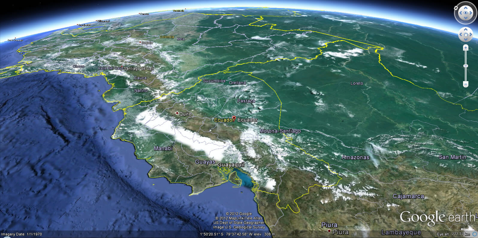 Ecuador Earth Map